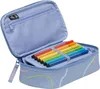 An open pencil case with colorful markers inside, set against a white background. Voir les images du produit
