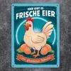 Frische Eier von glücklichen Hühnern Metallschild XL in Produktbild-Vorschau 2