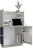 A white secretary desk with a laptop, books, and decorative items on display. Produktbild-Vorschau