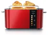 A red toaster with croissants and toast on top, set against a white background. Náhled obrázku produktu