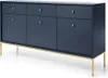 Wohnzimmermöbel Set blau, Fußgestell goldfarben, Produktbild-Vorschau 5