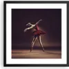 Gerahmtes Poster - Schwarzer Rahmen - Ballerina Rot Kleid - Produktbild-Vorschau 1