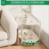 Beistelltisch mit Rollen und 2 Ebenen, moderner Sofatisch Produktbild-Vorschau 7