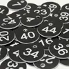 Schwarze Runde Nummernschilder 100 Stück 1-100 Nummerierte Produktbild-Vorschau 4