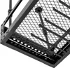 A close-up view of a black metal ceiling wine rack, showing its grid structure and hanging rods. Podgląd zdjęcia produktu