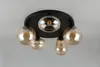 5-lichts plafondlamp Lumina zwart met amber glas Productafbeelding-voorbeeld 2