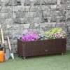 Outsunny Poly Rattan Hochbeet mit Rollen Pflanzkasten mit Produktbild-Vorschau 2