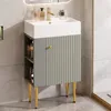 A bathroom vanity with a sink and storage cabinet. Podgląd zdjęcia produktu
