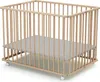 WEBABY - Laufstall Baby Faltbar Holz mit rollen und matte Produktbild-Vorschau 3