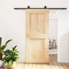 Porte coulissante vidaXL, finition naturelle et noire, 90 x Voir les images du produit 2