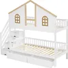 Letto a castello Sweiko, letto per bambini, con sponda di Anteprima dell’immagine prodotto 15