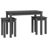 The Living Store Satztische 3 Stk. Grau Massivholz Kiefer Produktbild-Vorschau 5