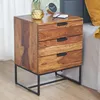 FineBuy Table de chevet en bois massif de sheesham avec Voir les images du produit 1