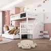 A child's bedroom with a white bunk bed, decorated with moon and star decals on the wall. Produktbild-Vorschau