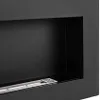 A close-up view of a black bioethanol fireplace insert with a silver burner. Produktbild-Vorschau