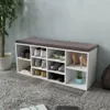 vidaXL Schuhschrank Schuhbank Sitzbank 10 Fächer weiß Produktbild-Vorschau 1