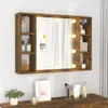 vidaXL Spiegelkast met LED-verlichting, eikenhoutlook, Productafbeelding-voorbeeld 2