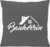 Huuraa Kissen Bauherrin 40x40cm mit Füllung Steel Grey Produktbild-Vorschau 1