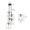 ZMH E27 Luce a sospensione nera a 5 fiamme Luce a Anteprima dell’immagine prodotto 3