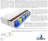 A cross-section of a mattress showing its internal layers and materials, with labels and descriptions. Produktbild-Vorschau