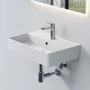A white ceramic wall-mounted sink with a chrome faucet is shown against a white wall. Anteprima dell’immagine prodotto