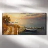 Dekor Leinwand Uhr Wandbilder 60x30 Gemälde See Schiff Weg Produktbild-Vorschau 2