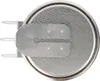 A close-up, top-down view of a coin cell battery with integrated leads. Produktbild-Vorschau