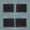 Diagrams illustrating different connection types for radiators. Produktbild-Vorschau