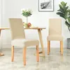 Elastischer Velvet-Stuhlbezug in Beige für verschiedene Produktbild-Vorschau 6