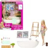 A Barbie doll and her bath set are displayed in packaging and as individual items. Náhľad obrázku produktu