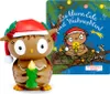 A toy owl figure and a children's book cover, both with a Christmas theme. Podgląd zdjęcia produktu