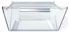 A clear plastic storage bin with handles, likely for a refrigerator or similar appliance. Produktbild-Vorschau