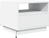 A white bedside table with a drawer and an open shelf. Voir les images du produit