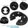 Collage of product images showing features of an LED umbrella light. Produktbild-Vorschau