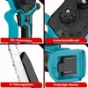 Akku-Hochentaster 8 Zoll Mini Kettensäge 2 in1 Akku Produktbild-Vorschau 16
