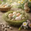 Deko Osternest aus Stroh, Heu oder Mühlenbeckia – Produktbild-Vorschau 4