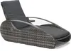 A grey wicker lounger with a grey cushion, shown on a white background. Produktbild-Vorschau