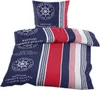 A nautical-themed bedding set, including a pillowcase and duvet cover, displayed on a white background. Produktbild-Vorschau