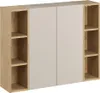 Badezimmer Hängeregal mit 20 cm Breite in Eiche, 3 offene Produktbild-Vorschau 6