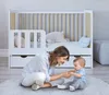 ZEE LUMI Bílá/Přírodní dětská postýlka 120×60 cm 2v1 se Náhled obrázku produktu 3