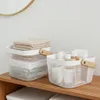 Elegante Metall Drahtkörbe Weiss mit Holzgriff: 2er-Set Produktbild-Vorschau 4