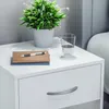 CASARIA® Nachttisch 2er Set Weiß mit Schublade & Ablagefach Produktbild-Vorschau 3