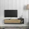Meuble TV 'Luhanka' 150x29,5x38,5cm chêne / anthracite Voir les images du produit 3