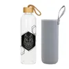 Glasflasche 1 Liter Bamboo Trinkflasche Borosilikatglas mit Produktbild-Vorschau 1