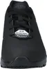 A close-up front view of a black Skechers sneaker. Voir les images du produit