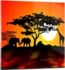 Bilder auf glas - Tiere Safari Savanne Giraffe - 30x30cm - Produktbild-Vorschau 1