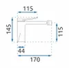 A technical drawing of a bidet faucet with dimensions indicated. Produktbild-Vorschau