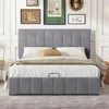 Boxspringbed 140 x 200 met fluwele bekleding, hydraulisch – Productafbeelding-voorbeeld 6