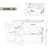 A technical drawing with dimensions of a white sideboard. Anteprima dell’immagine prodotto
