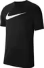 A black Nike t-shirt with a white Nike swoosh logo on the chest, displayed on a white background. Produktbild-Vorschau